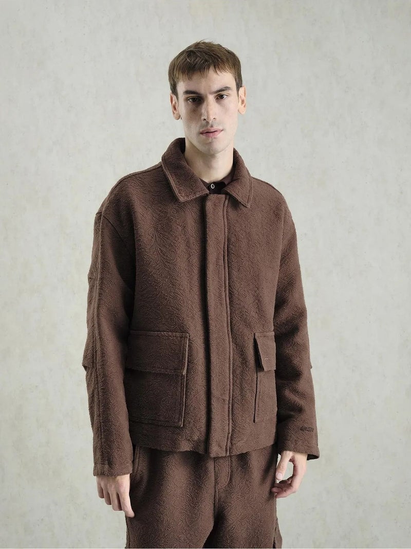 GIESTO Textured Jacquard Cotton Jacket - Image 5